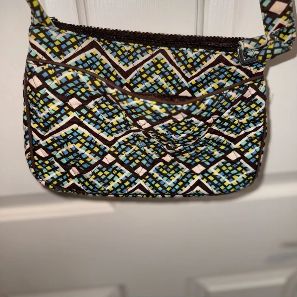 Vera Bradley Blue and Green Geometric Crossbody